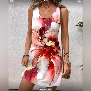 NWT Rust and Cream Floral Mini Dress